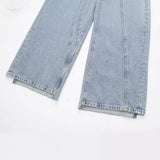 Spring Style Deconstructed Mid-Waist Fashion Wide-Leg Jeans 6688002-Outfit
