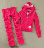 Toloer / Fall 2023 PINK Women's Brand Velvet Fabric Tracksuits Velour Suit Women Tracksuit Hoodies And Pants SIZE S - XL 102-1-Outfit
