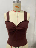 Toloer New Sweater Belt Vest Inside The Knot V Neck Without Sleffowed Wear Bottom Strapless Top Female-Outfit