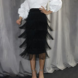 Spliced Tuxedo Dress Body-Body-Soup-And-So-Supling Party Pencil Skirt Plus-Size Women's Skirt