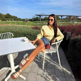 Temperament Women's Summer Cardigan Long-Sleeved Top S懒 Lazy Wind Casual Decoration Silt