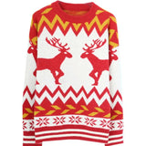 Women's Knitting Pullovers New Korean Loose Outer Wear Warm Thicken O-Neck Reindeer Christmas Sweater Female