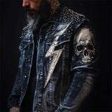 Trend 3D Digital Pattern Printing Fashion High Street Denim Jacket Men And