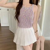 Hottie Shoulder Short Knitted Slings Small Vest Women Summer New Outerwear Slim Design