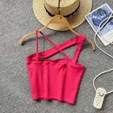 Toloer Version Of Solid Color Versatile Sling Vest Female Inside To Wear 2023 Summer New High Waist Crop Candy Color Small