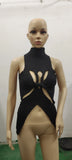 Toloer Irregular Sleeveless Hollow Out Kink Wool Woven Vest Women's Fashion Half High Collar Solid Color Crop Top-Outfit