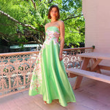 Design Stitched With A Sexy Thoracic Print High-Waisted Dress Evening