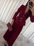Temperament Long Dress Suit Women's 100-Fold Dress Suit Women's