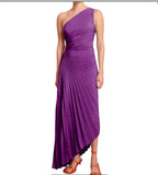 Women's New Fashion Pure Color Casual Temperament Shoulder Collar Folded Empty Dress Dress