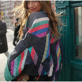 202 Autumn Autumn Winter 4 New Women's Street Fashion Print Patchwork Cotton Jacket W028 5861-Outfit