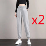 Toloer Pants Korean Version Loose Thin Students Tied Everything Ins Trend Casual Pants Autumn Women's Pants-Outfit