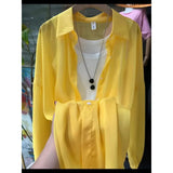 New Fashion Clothes Beaded Sunscreen Women Loose Lantern Sleeve Shirt Senior