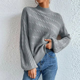 Solid Women's Top In Autumn And Winter 2025 Loose Round Collar Collar