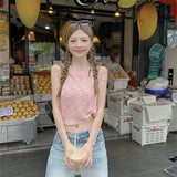 Hottie Shoulder Short Knitted Slings Small Vest Women Summer New Outerwear Slim Design