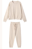 Chic Women Sweater Pullovers & Elastic Waist Harem Pants Autumn Winter Female 2 Pieces Knitted