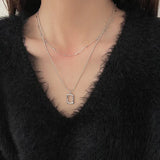 Square Shell Necklace-Outfit
