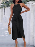 Women's New 2025 Spring And Summer Hip Hop Street Man Skirt Hanging Neck Sleeveless Irregular Dress Dress