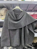 New Women's Dress With Asymmetrical Scarf Short Knitted