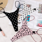 Cotton Strip Single With Sexy Thong Lady English Letter Logo Thong Trousers Women's