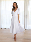 Summer Advanced Sense Vacation Style Deep V Puff