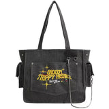 Vintage Washed Large Canvas Crossbody Bag-Outfit