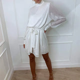 Evening Dress Gold Slimming Tie With Long Sleeves Of The Bare Back