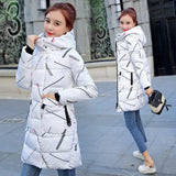 Fashion Striped Female Coat Cheap Winter Coats Warm Quilted Long Autumn Jacket Hooded Parka Women Overcoat Snow Wear Plus