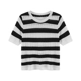 Toloer Knit Short-Sleeved T-Shirt Female 2023 Summer New Korean Version Unique Chic Student Jacket Short Ins