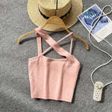 Toloer Version Of Solid Color Versatile Sling Vest Female Inside To Wear 2023 Summer New High Waist Crop Candy Color Small