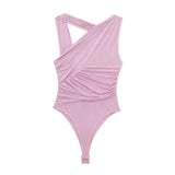 Women's Dress French Fashion Casual Pure Color Brocing Net Asymmetric Folding And Dressing Woman