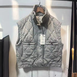 And Winter New Women's Clothing Collar Casual Sleeveless Gray Cotton Vest Vest Vest