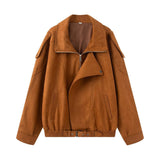 New Fashion Temperament Womenswear Designer Loose Leather