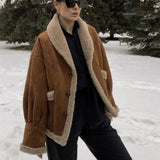 Vintage Lamb Fleece Jacket-Outfit
