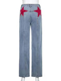 Back Star Patchwork Jeans-Outfit