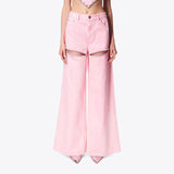 Toloer Design Sense Set Diamond Wide Leg Pants Spring 2024 New Fashion High Waist Nail Bead High Sense Jeans Woman-Outfit