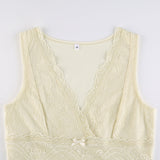 Fairycore Lace Patchwork Tank top-Outfit