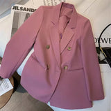 Toloer Spring And Autumn Outfit Fried Street Loose Leisure Versatile Autumn Suit Jacket Female Korean Black Suit Jacket-Outfit