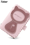 Cartoon Rabbit Card Case Business Card Holder Women Credit Passport Card Bag ID Passport Card Wallet 2023 Pink