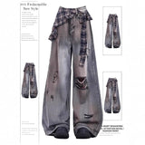And Cute Hairy Heart Pattern Denim Shorts Women's Summer New High-Waisted Loose Thin Leg