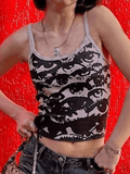 Screen Eye Print Crop Cami Top-Outfit