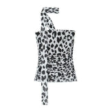 Summer New Breast-Wear Women's Fashion Animal Print Leopard Pattern Net Skirt