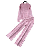 Suit Female French Gentle Wind Loose Jersey Sweater High Waist Thin Trousers