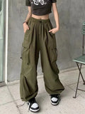 Y2K Baggy Parachute Cargo Pants with