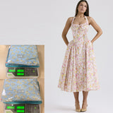 New Summer Sling Dress Fashion Print Hanging Neck Lace