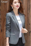 Women 2023 Fashion Office Wear Pockets Blazers Coat Vintage Notched Collar Long Sleeve Button Female Outerwear