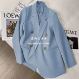 Toloer Spring And Autumn Outfit Fried Street Loose Leisure Versatile Autumn Suit Jacket Female Korean Black Suit Jacket-Outfit