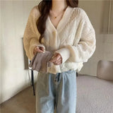 Lazy Sweater Women Autumn Design Sense To Reduce The Age Of Loose Small Knitted Open Shirt