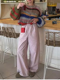 2025 Striped Sweater Women's Knitted Shirt Fashion Autumn And Winter Round Collar Loose Color