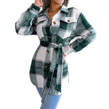 And Winter Casual Lattice Long Sleeve Strap Thick Coat Explosion Women's
