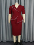 New Nail-Peared Leaf-Side Dress Party Temperament Packed Bing
